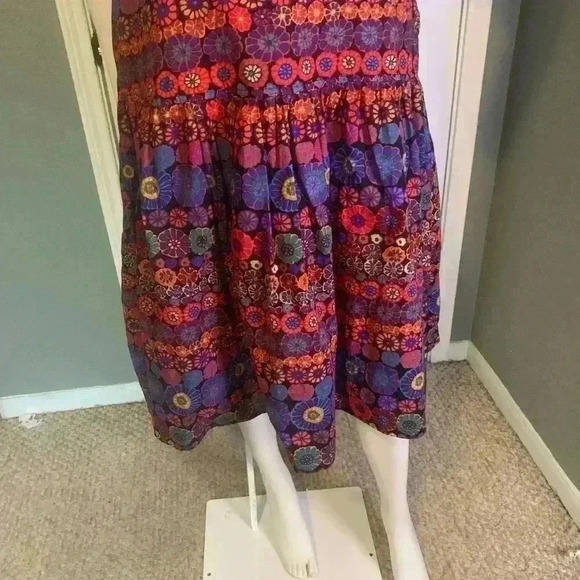 PINCH Floral Print Ruffle Cap Sleeve Midi Dress L - Picture 6 of 11